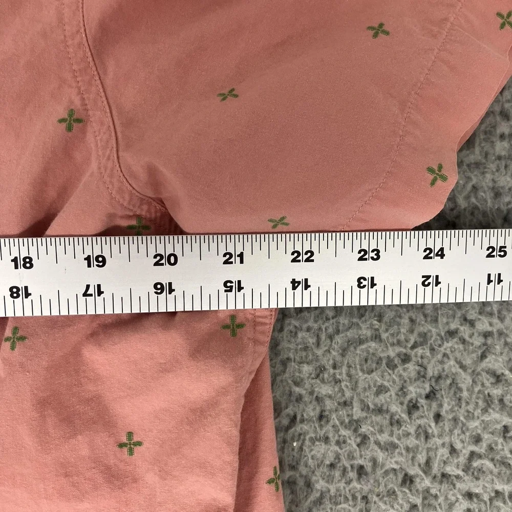The North Face Shirt Mens XL Pink Geometric Embroidered Short Sleeve Button Up
